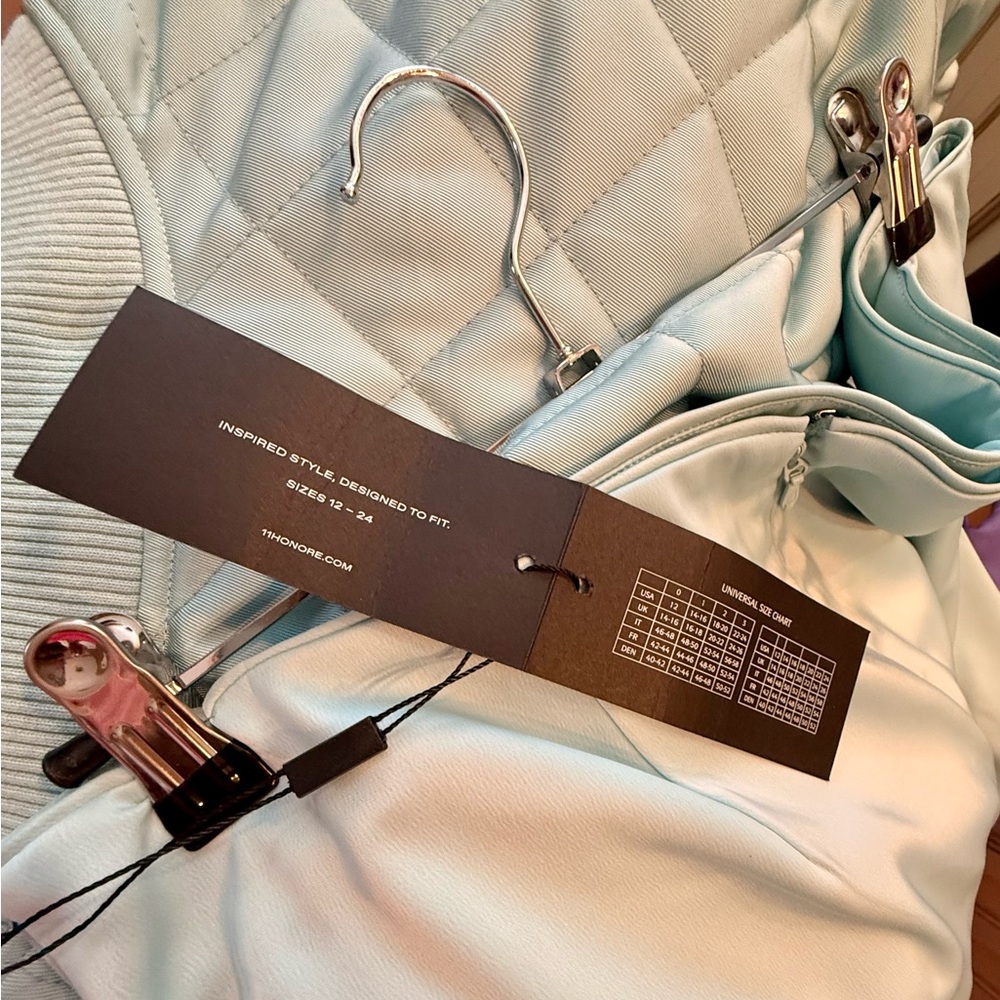 11 Honore Light Aqua Zip-Front Jacket - Picture 6 of 6